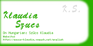 klaudia szucs business card