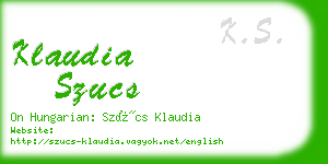 klaudia szucs business card